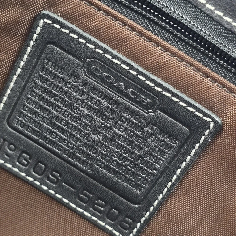Coach Messenger Bag Mens Large Black Leather Briefcase Crossbody Office
